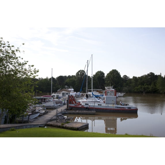 Print: Boats At A Marina At The Tom Bevill Lock And Dam On The