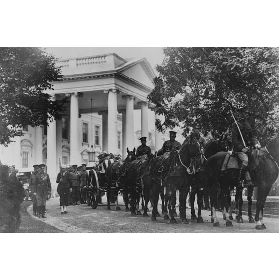 Print: Body Of The Late President Harding Leaving The White House, 1923
