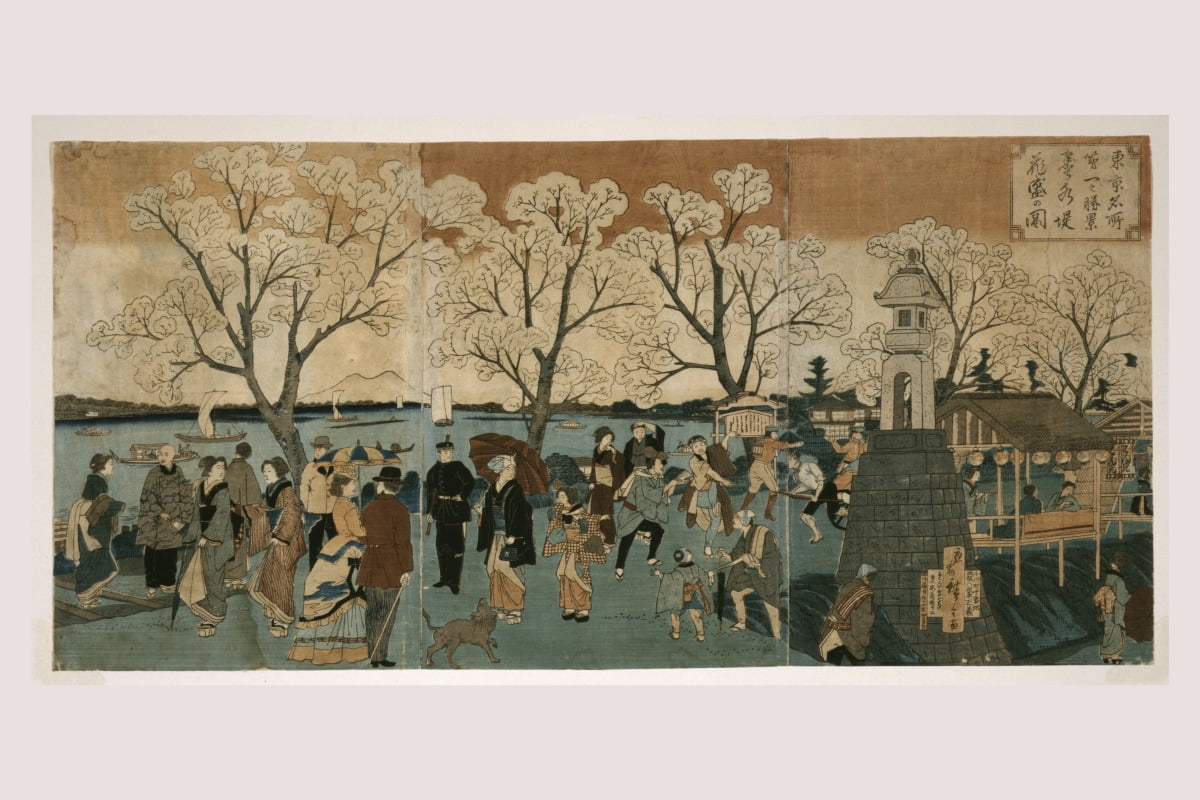 Print: Bokusui Tsutsumi Hanazakari No Zu, 1881 - Walmart.com