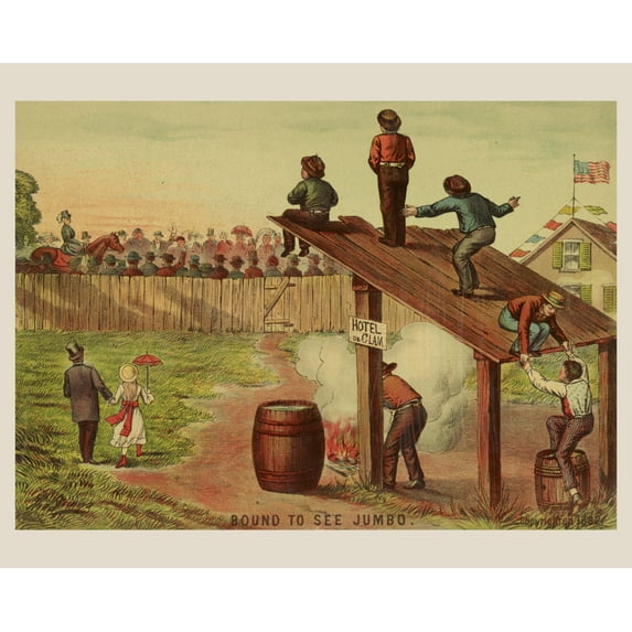 Print: Bound To See Jumbo, 1883