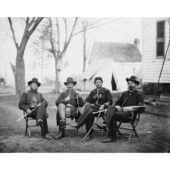 Print: Brandy Station, Va. Four Provost Marshals Of The 3d Army Corps, 1863