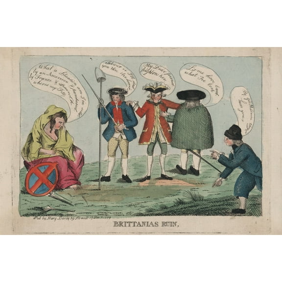 Print: Britannias Ruin, 1779