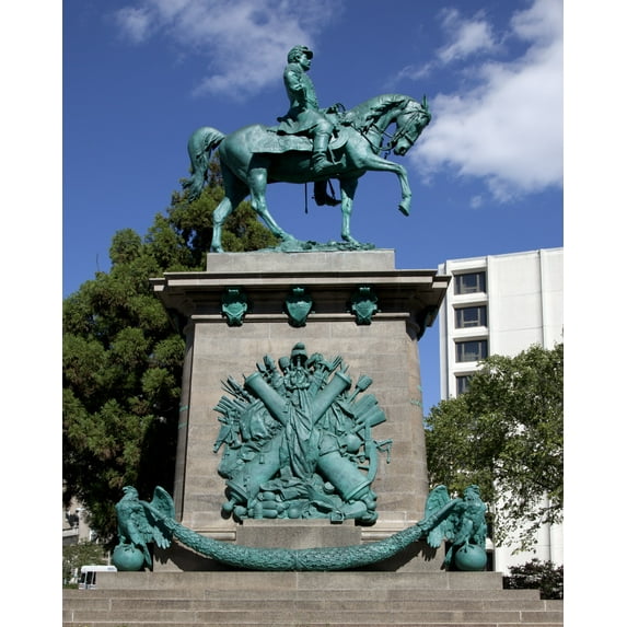 Print: Bronze Equestrian Statue Of Major General George Brinton Mcclellan