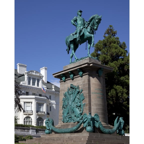 Print: Bronze Equestrian Statue Of Major General George Brinton Mcclellan