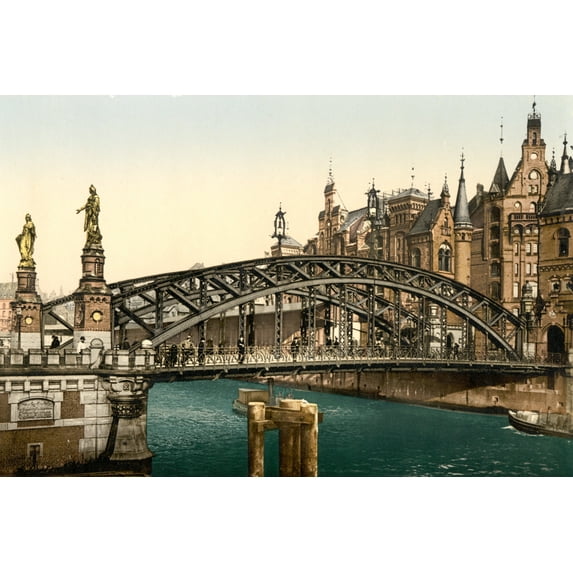 Print: Brooksbridge, Hamburg, Germany, circa 1890