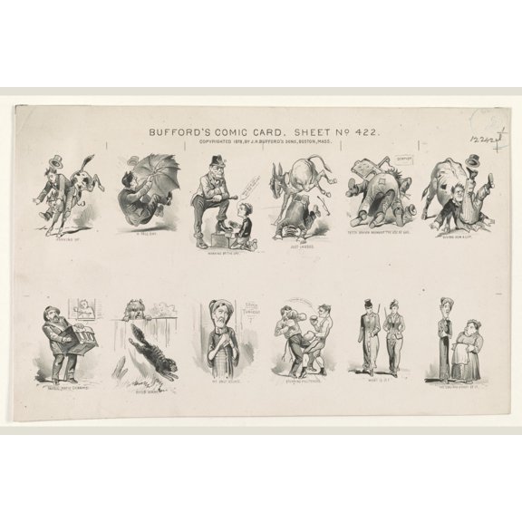 Print: Bufford's Comic Card Sheet No. 422