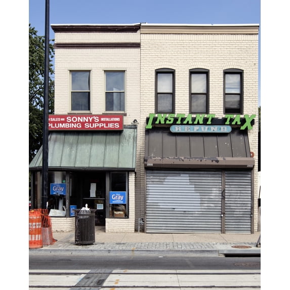 Print: Buildings, H St. Near Intersection With 10th St., Nebraska