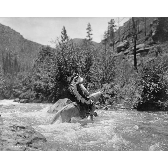 Print: Bullchief At The Ford, 1905