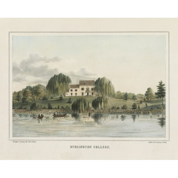 Print: Burlington College, Burlington, New Jersey, 1847