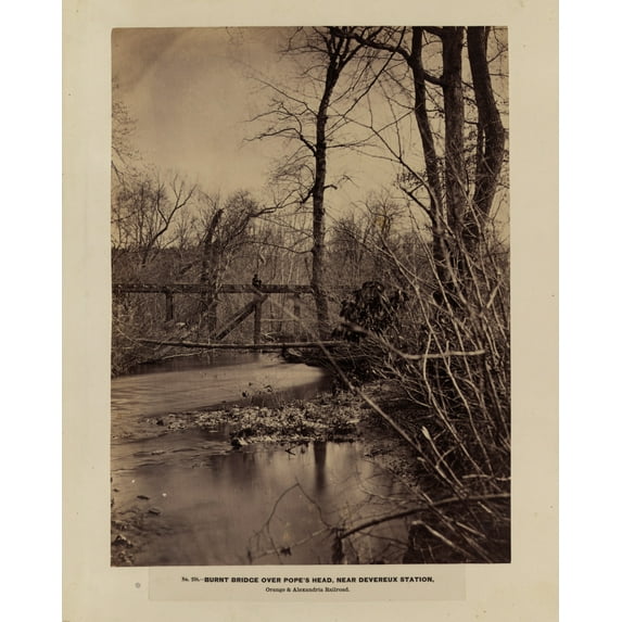 Print: Burnt Bridge Over Pope's Head, Near Devereux Station, Orange