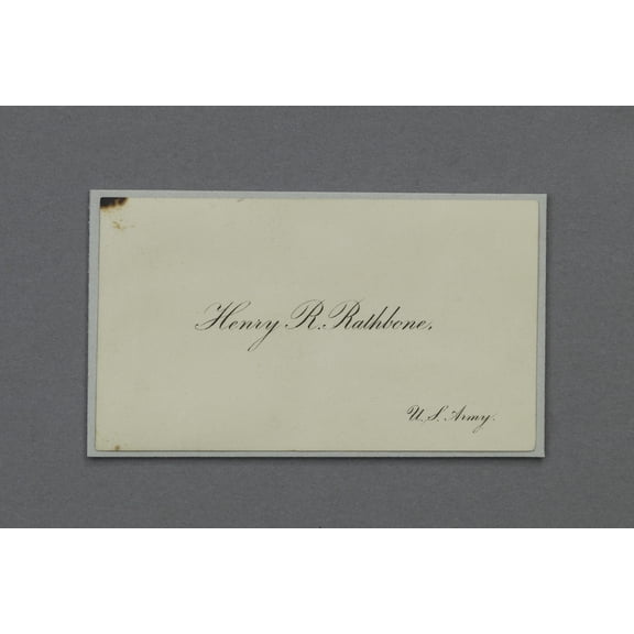 Print: Calling Card. Henry R. Rathbone, U.S. Army. Artifact In The Museum