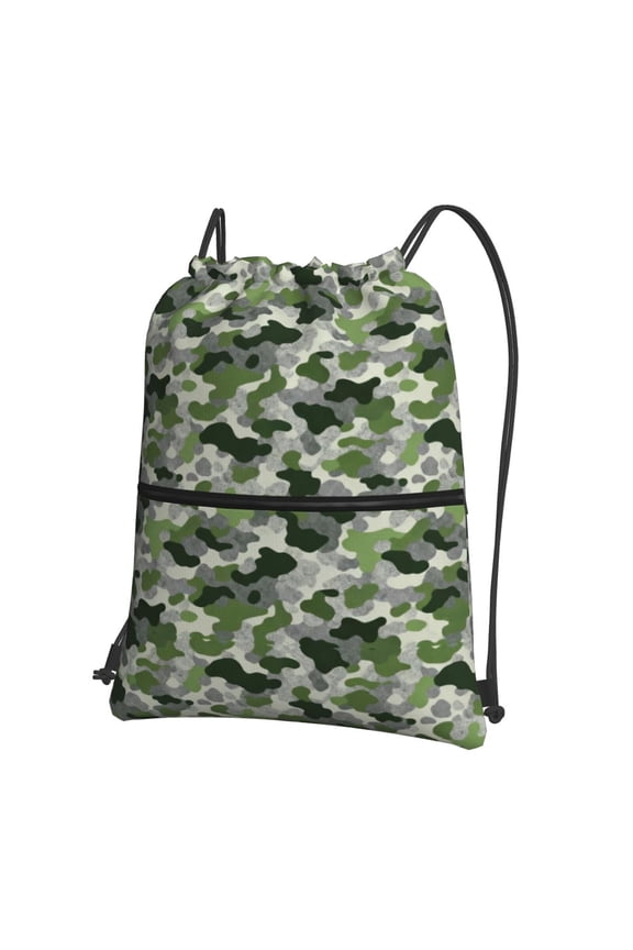 Print Camouflage Pattern Drawstring Backpack Water Resistant String Bag Sports Sackpack Gym Sack For Men Women