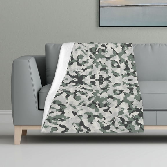 Print Camouflage Pattern Flannel Fleece Blanket All Season Flannel Throw For Sofa Bed Car Outdoor Home 32x48 Inch