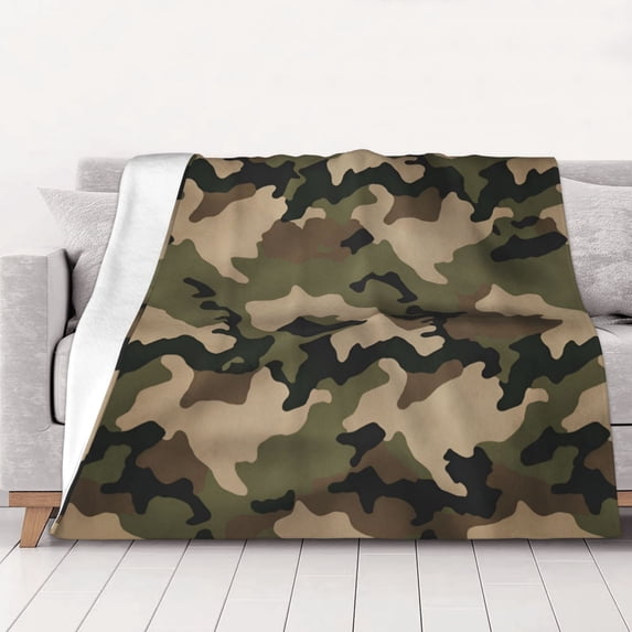 Print Camouflage Warm Cozy Plush Throw Blanket for Couch Bed Sofa 60"x50"