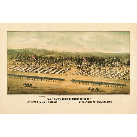 Print: Camp Casey, Near Bladensburg, Md., 1861