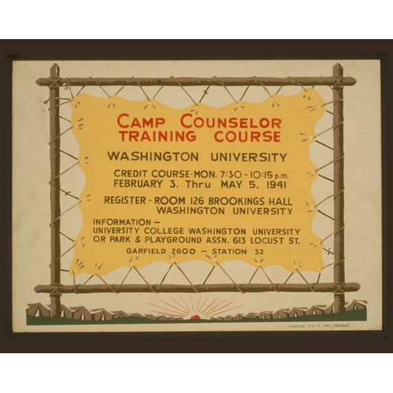 Print: Camp Counselor Training Course, Washington University, circa 1936