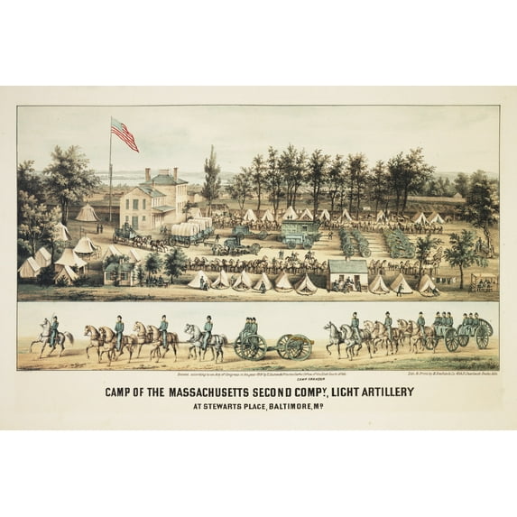 Print: Camp Of The Massachusetts Second Company, Light Artillery At