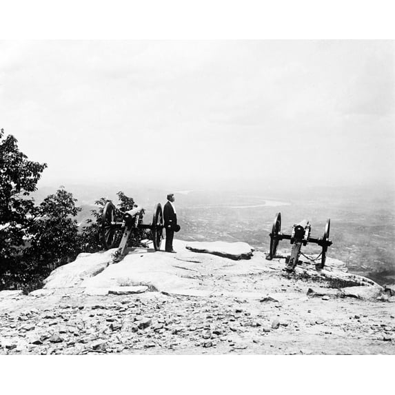 Print: Cannons at Gettysburg National Military Park, Pennsylvania, circa