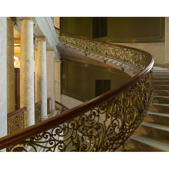 Print: Cantilevered Monumental Stair, Birch Bayh Federal Building