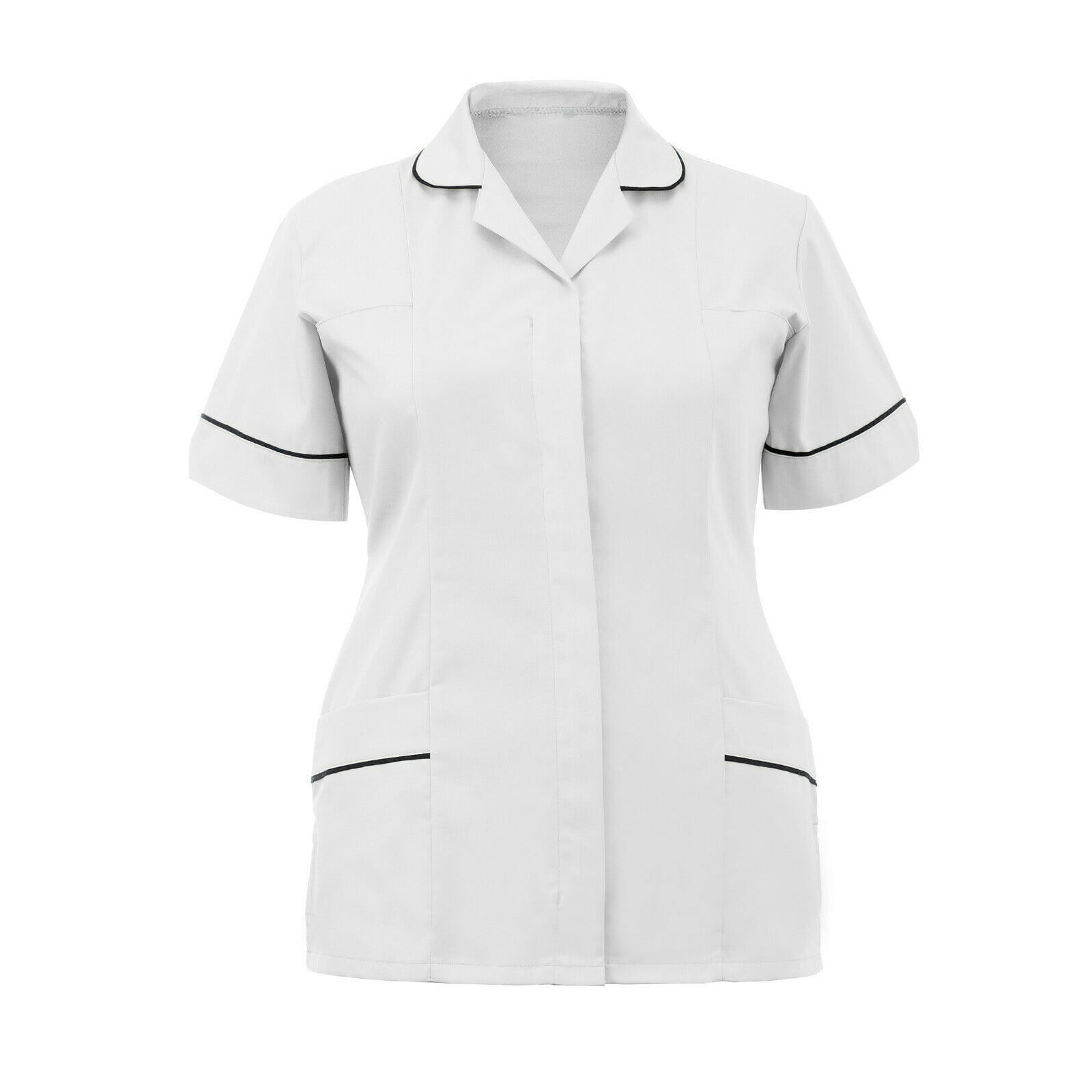 Print Cape Women's Nurses Tunic Uniform Clinic Carer Lapel Protective