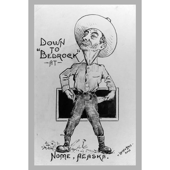 Print: Cartoon Of Man With Empty Pockets, circa 1900