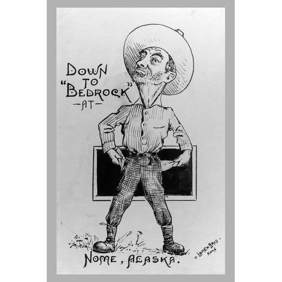 Print: Cartoon Of Man With Empty Pockets, circa 1900