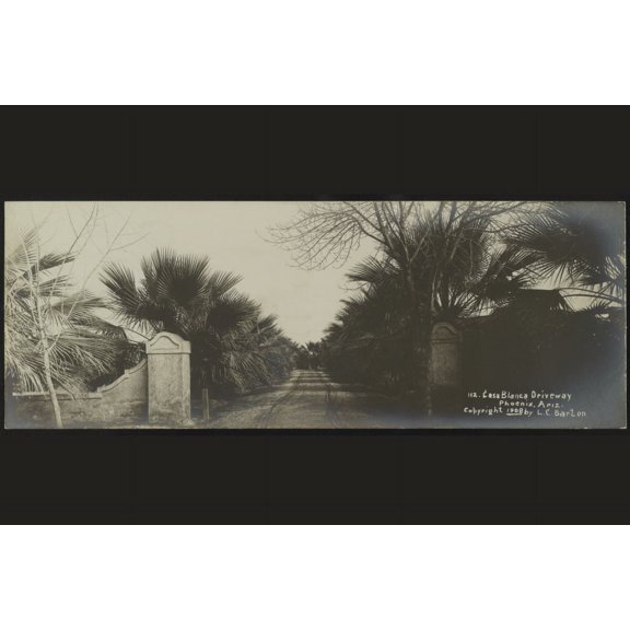 Print: Casa Blanca Driveway, Phoenix, Ariz., 1908
