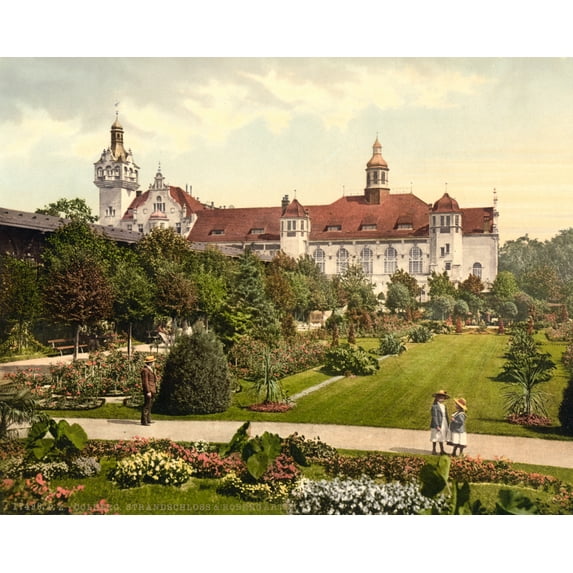 Print: Castle And Rose Garden, Colberg, Pomerania, Germany