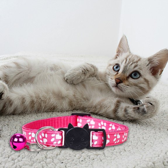 Print Cat Breakaway Collar with Colorful Woven Nylon Pet Neckband for Safe Indoor and Outdoor Adventures