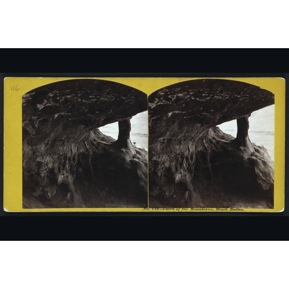 Print: Caves Of The Mountains, Black Buttes, circa 1868