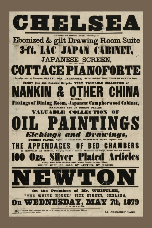 Print: Chelsea, The Nearly New Handsome Contents, Comprising An Ebonized