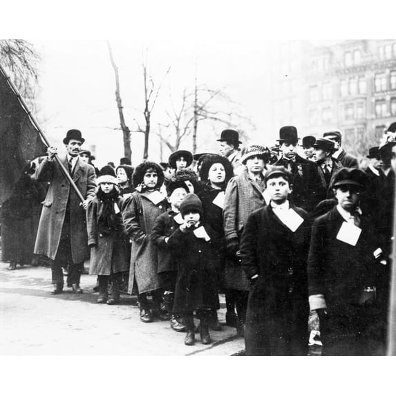 Print: Children Of Lawrence--Strikers In New York, 1912