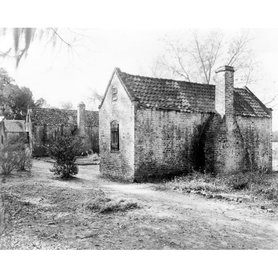 Print: Christ Church Parish(?), Boone Hall Cabins, Slave Quarters(?)