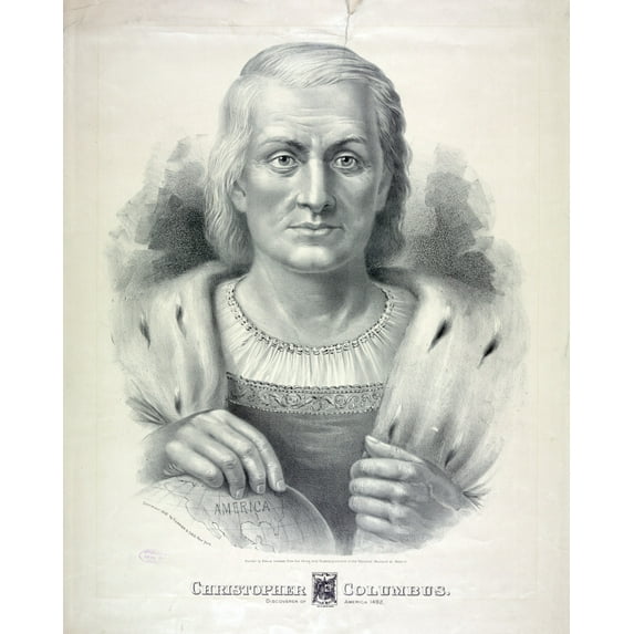 Print: Christopher Columbus: Discoverer Of America 1492