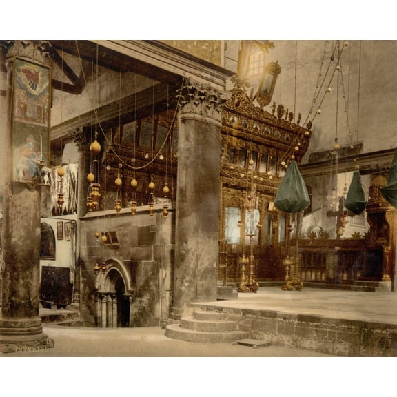 Print: Church Of The Nativity (Interior), Bethlehem, Holy Land, (I.E.