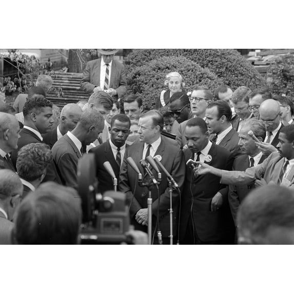 Print: Civil Rights Leaders Talk With Reporters After Meeting With