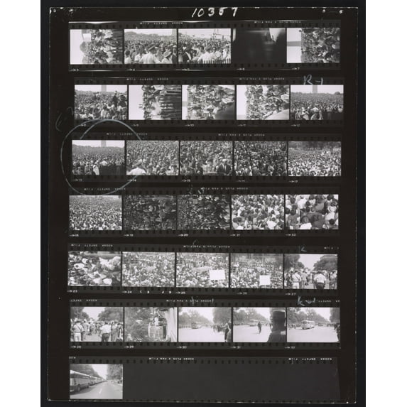 Print: Civil Rights March On Washington, D.C., 1963, Contact Sheet 7