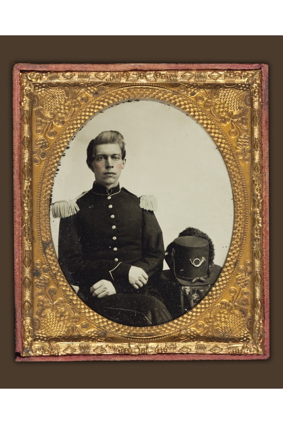 Print: Civil War Soldier In Union Uniform And Epaulettes, circa 1861-1865