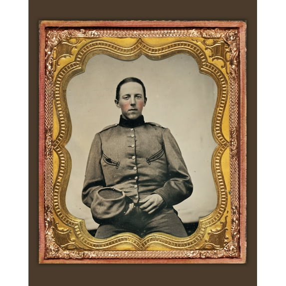 Print: Civil War Soldier In Union Zouave Shell Jacket, circa 1861-1865