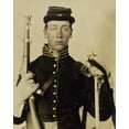 thumbnail image 1 of Print: Civil War Soldier, Union Cavalry Uniform, Pistol Carbine, 1 of 4