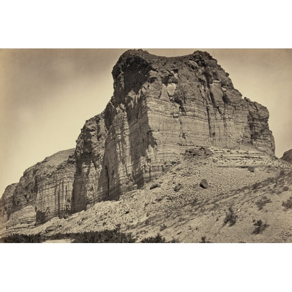 Print: Cliffs Near Green River City, Wyoming, 1872