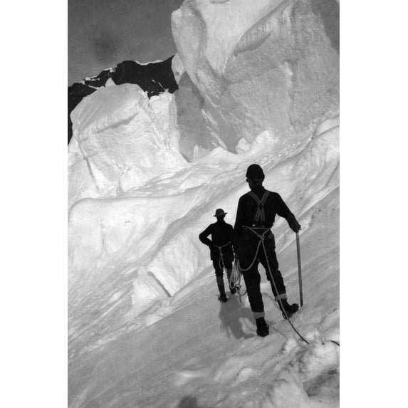 Print: Climbing Mt. Mckinley, circa 1900
