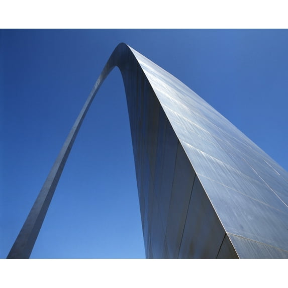 Print: Close-Up View Of The Gateway Arch, The Symbolic Gateway To The West
