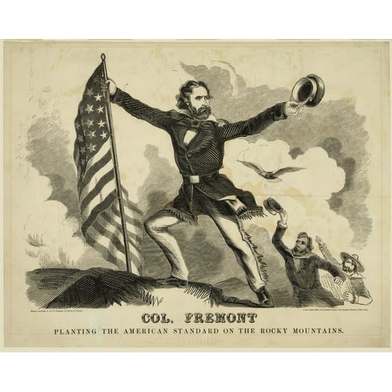 Print: Col. Fremont Planting The American Standard On The Rocky Mountains
