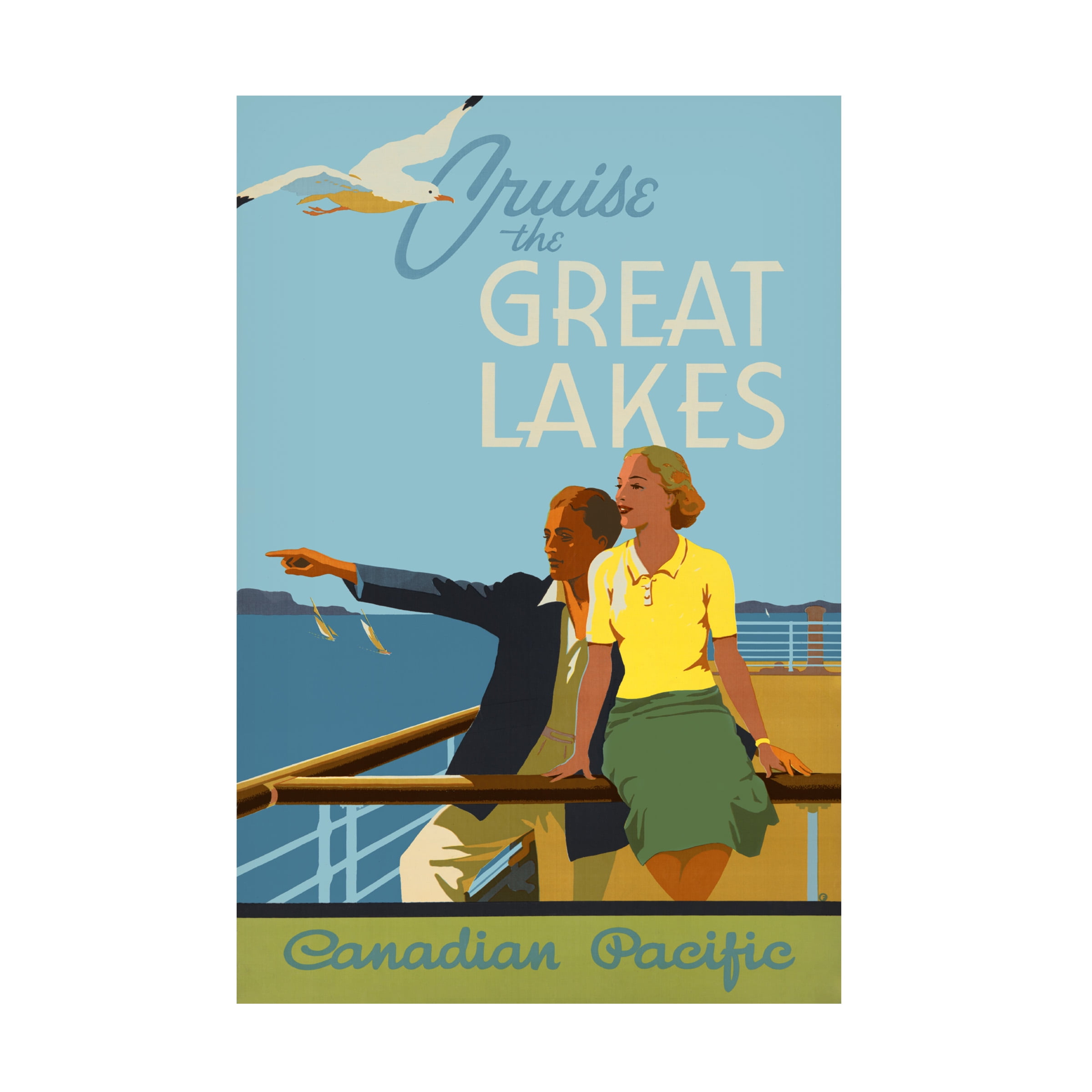 Print Collection 'Couple Cruise the Great Lakes Canadian Pacific' Canvas Art