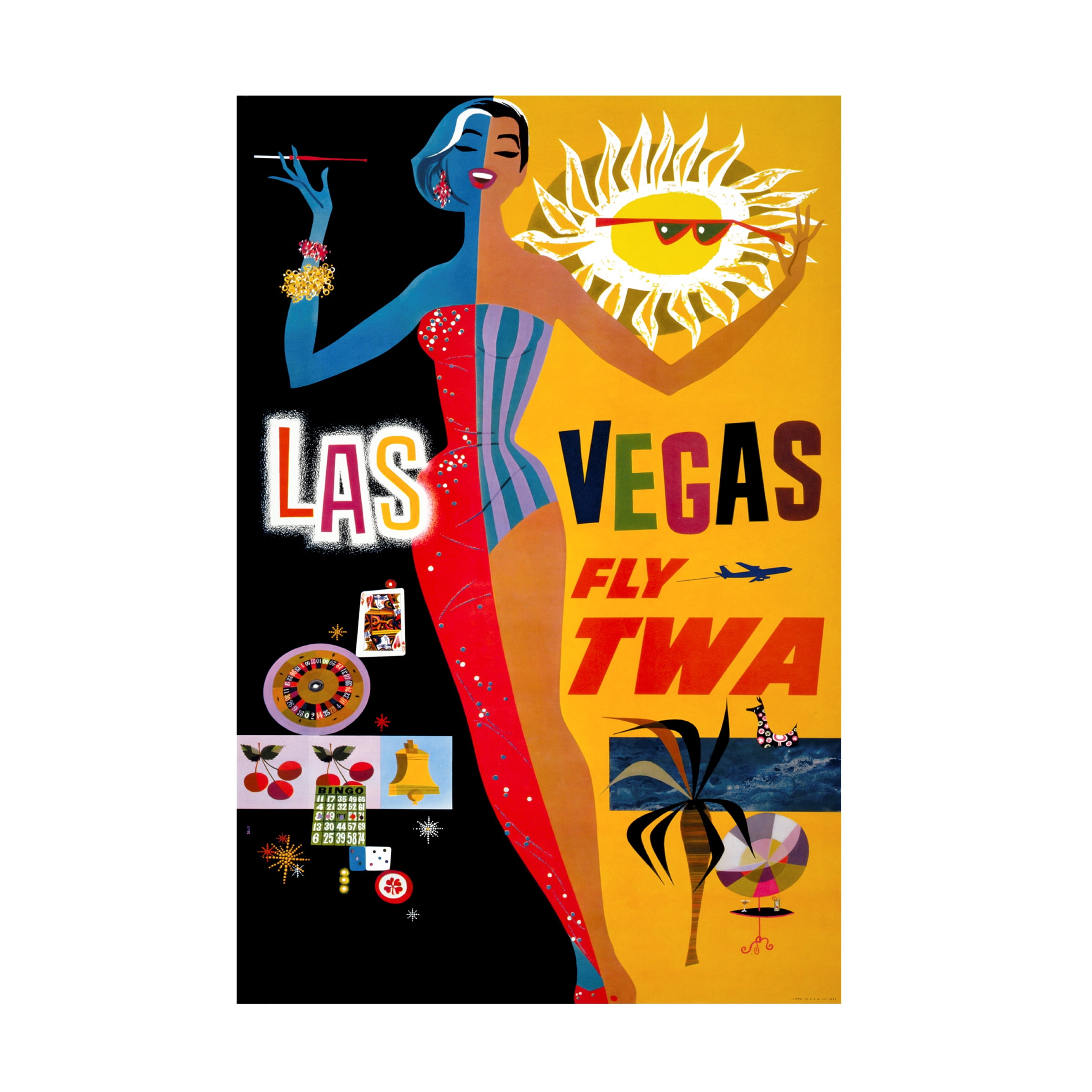 Trademark Fine Art Print Collection Las Vegas Fly TWA Canvas Wall Art - 30x47