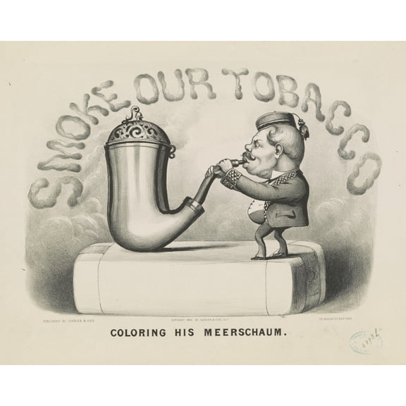 Print: Coloring His Meerschaum, 1880