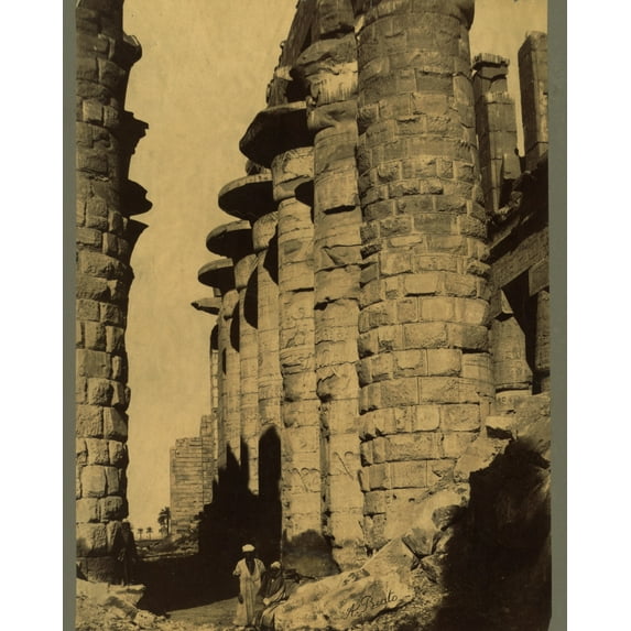 Print: Columns At Karnak (Thebes), Egypt, circa 1870
