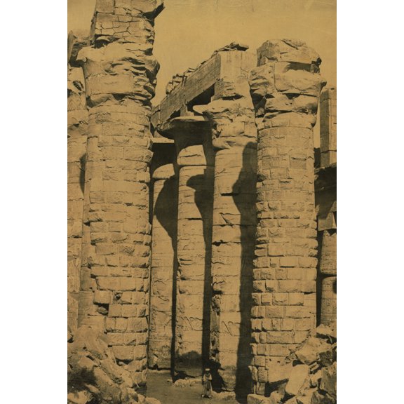 Print: Columns Of A Temple, Thebes, Egypt, circa 1870