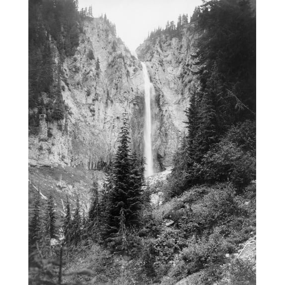 Print: Comet Falls, Mount Rainier National Park, Washington, circa 1909